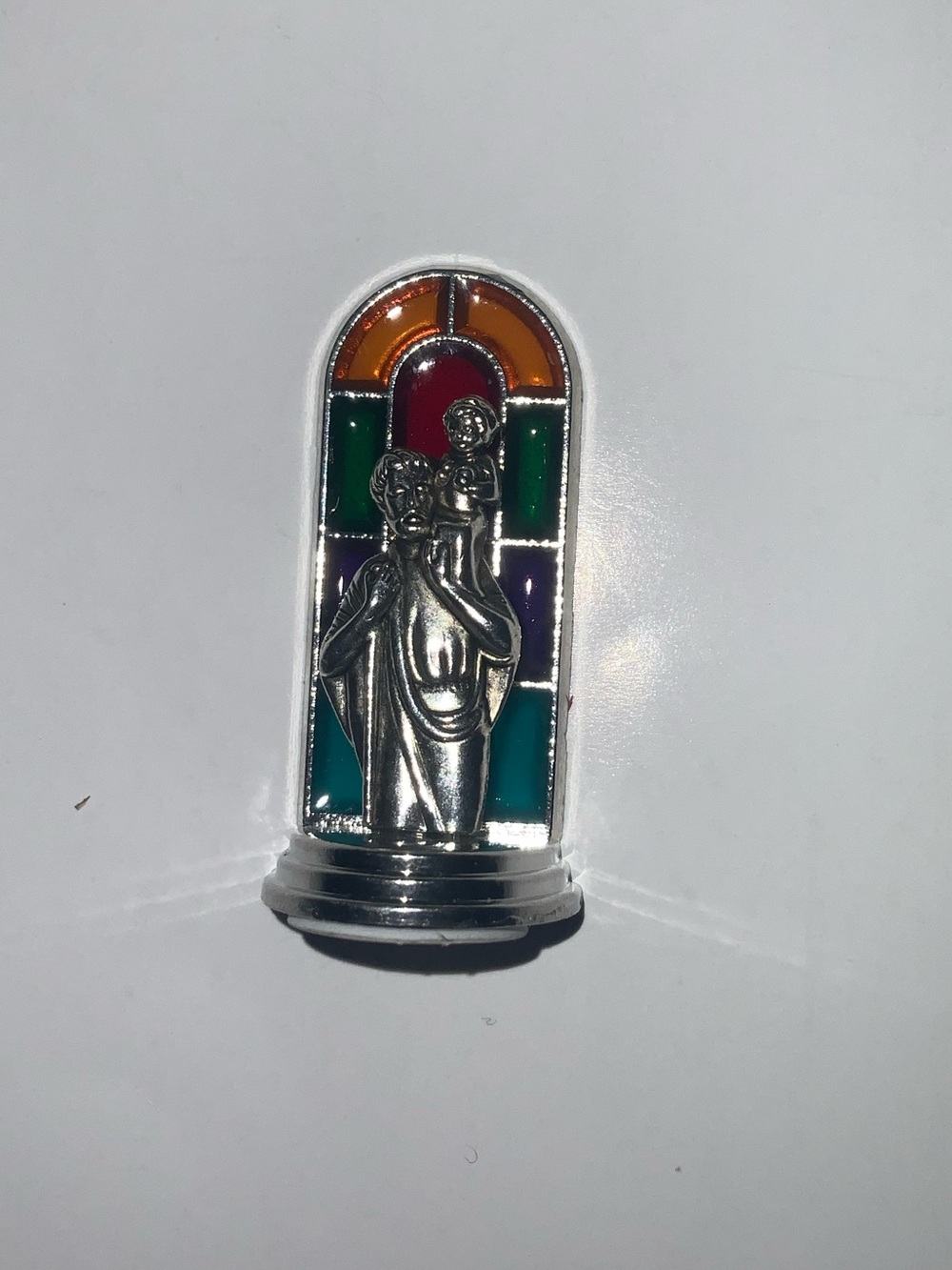 St Christopher on Stained-Glass Mini Stand